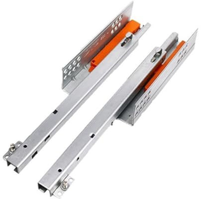 Heavy Duty Drawer Runners Push to Open 250mm-450mm Bottom Mounted Runners Fully Extended The Concealed Base Design Makes The Cabinet Look Beautiful and Convenient ( Color : Two sections , Size : 400mm