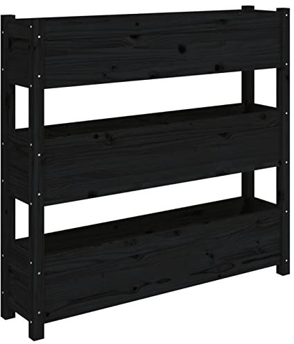 Tidyard Fioriera in Legno,Fioriera Rialzata,Fioriera da Giardino in Legno a 3 Livelli,Fioriera da Esterno Rettangolare,Vaso da Giardino,Vaso da Fiori,Fioriera da Terrazza,3 vasi,112x25x104,5 cm