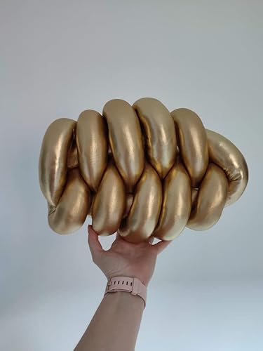 Gold Knot Kissen, Gold Knoten Kissen, Gold Metallic Kissen, Bodenkissen, Ballkissen, Bodenkissen, Bankkissen, Goldkissen