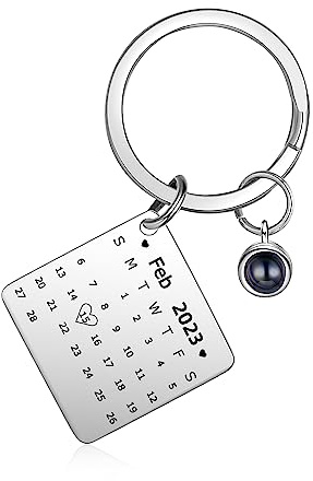 lorajewel Foto Schlüsselanhänger Schlüsselanhänger Personalisiert Bild Foto Projektion Schlüsselanhänger für Paare Rostfreier Stahl Geschenk für Mutter, Tochter, Frau, Freundin, Freund