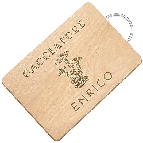 Maverton Tagliere rettangolare di legno con incisione personalizzata | Battilardo in legno, Set per cucina professionale per uomo, Taglieri cucina 32 x 25 cm, Funghi