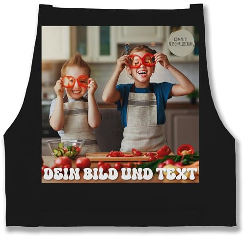 Geschenk mit Namen personalisiert by Shirtracer - Schürze - Erwachsene - Dein Bild oder Foto und Text Kochen Geschenk