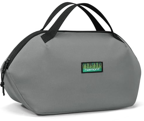 Haimont Freezable Small Lunch Cooler Bag, Mini Reuse Snack Freezer Bags for Office Airplane, Foldable Insulated Coolers To-Go Food Containers with Zip Closure, Gray