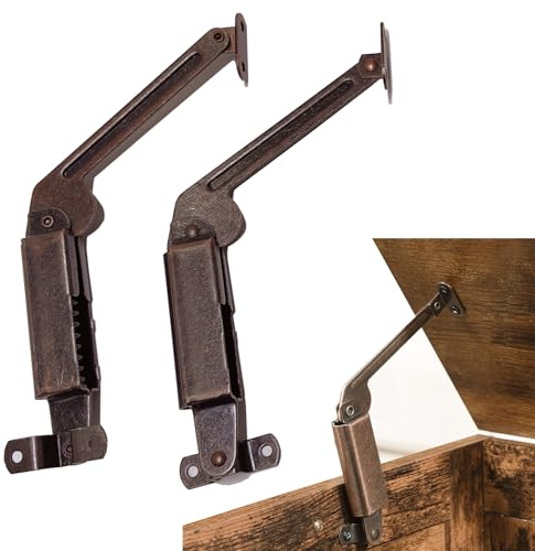Bisagras de soporte de tapa de cobre antiguo con resorte, accesorios de elevación de mesa de café, 7.9 pulgadas, paquete de 2