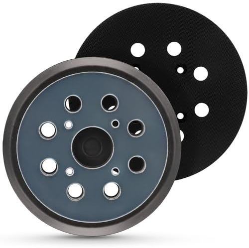 MOGRQAP 2 Pezzi Platorello Abrasivo 125mm per Levigatrice Orbitale 8 fori | Platorello di supporto da 5 Pollici con Gancio e Passante, Piastre Abrasivi per 51-36-7090 6021-21/per Ridgid R2800 R2801