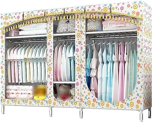 TONZN Tragbarer Kleiderschrank, Stoffgarderobe, Trennwand, Hängegarderobe, 168 x 210 x 45 cm, tragbarer Stoff, H (H 168 x 210 x 45 cm)