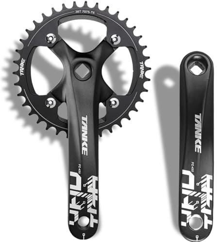 HZXQCVB 170MM Vierkant-Kurbelgarnitur Für Mountainbike Mit 32T 34T 36T 38T 40T 42T 44T Kettenblatt 104BCD Linker Und Rechter Kurbelarmsatz Für 8/9/10/11/12 Gänge(Black,38T)