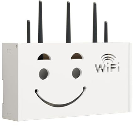 HUANHUZ Wireless-Router-Aufbewahrungsbox, Wandhängende Modem-Kabel-Router-Abdeckung, Schwimmendes Steckerbrett, Rack-Aufbewahrung An Der Wand Montierte Halterung(B,38 * 8.5 * 20cm)