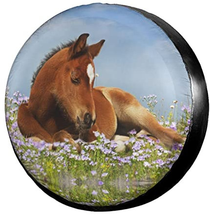 Reifenhülle Babypferd Tire Cover Uv-Schutz Auto Reifenabdeckung Waschbar Radabdeckung Für Caravan Ersatzradreifen Mpv 17 inch