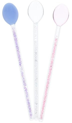 Alipis 3piezas Cuchara De Vidrio Larga Cucharas Helado Postres Aperitivos Resistente Al Calor Para Cocina Bar Fiestas