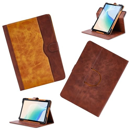 Coque pour Terra Pad 1201 12.6-Pouces Tablette Coque Etui Case Rotation à 360 degrés Angles de Vue Multiples Socle en Cuir PU Folio Cover Brun