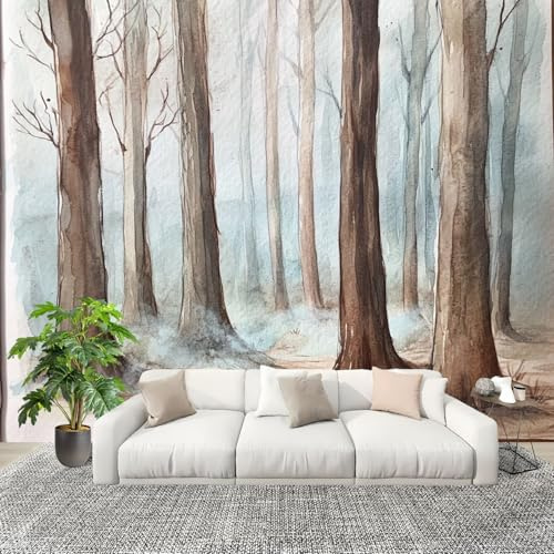 Grandi Murali Poster Arte Jungleale Ad Acquerello Carta da Parati Tessuto Non Tessuto 250x175 cm Marrone Carta da Poster Panoramica, Fotomurale Decorativo per Pareti Interne