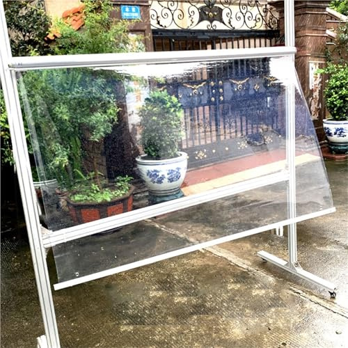 Reißfestes PVC-Außenrollo Winddicht & Wasserdicht Verstärkte HD-Klarsichtfolie für Balkon-Terrassen & Garten-Pergolen Schnurloses Springrollo mit Maßanfertigung Kindersicher(W110xH120cm)