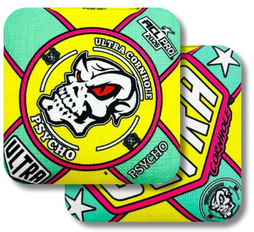 Ultra Cornhole Bags Psycho Cornhole Bag Set - ACL Approved (Yellow)