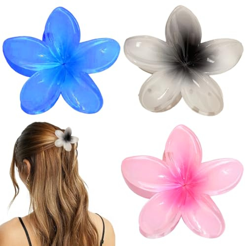 HABNI 3 Pcs Mollette Fiori Per Capelli Pinze Per Capelli Fiori Clip Artiglio Da Donna Grandi Fermagli Antiscivolo Per Donne Accessori Capelli Per Ragazze E Donna Elegante Antiscivolo Plastica Pinze