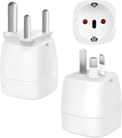 Reiseadapter Typ D und Typ G, Reiseadapter Weltweites Set, Universal Reisestecker mit Typ D und Typ G, Steckdosenadapter England für EU zu England Schottland Irland Dubai Maldives