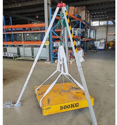 Kit de trépied de sauvetage d'urgence – Système de levage en alliage d'aluminium robuste avec treuil et ceinture de sécurité pour les espaces confinés et solutions de levage