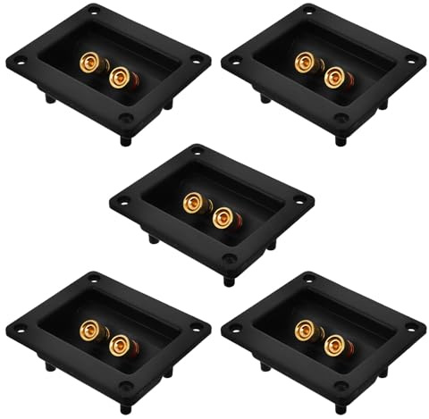 Sewroro 5 Pezzi Morsetti per Scatola Altoparlante e Connettori per Cavi Subwoofer, Terminali Audio a 2 Vie in Rame per Impianti Home Theater e Auto, Collegamento Stabile Alta Fedeltà