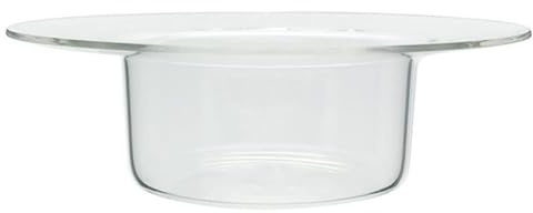 ULTECHNOVO Tazón de Vidrio Transparente Grande Forma de Sombrero de Paja, Cuenco para Servir Frutas y Yogur, Recipiente para Almacenar Alimentos, Bol para Cocina y Postres, Adecuado