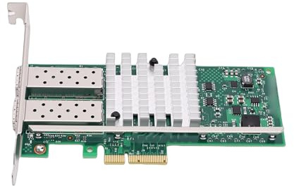 XUMIUZIY Carte Réseau Fibre Optique PCIe 10 Gbit/s, Puce 82599ES Double Ports SFP+ avec 2 Modules Fibre Multimode, pour Centre de Données VMware ESXi Server