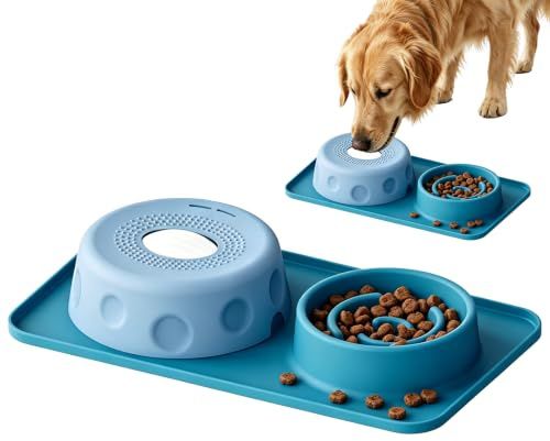 2 in 1 Slow Feeder Dog Bowl,Dog Licking Bowl with Ball, 500ml Anti Gulp Dog Food Bowl with Anti Slip Suction Cup, Reduce Choking and Overeating for Solid & Liquid Dog Treats & all Breeds of Dog