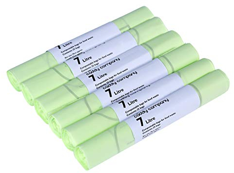 The Caddy Company 7 Litre Compostable Bin Liners with 150 Bags,Green