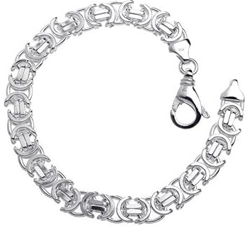 Königskette Armband flach 9mm - 925 Silber - Länge 16-25cm