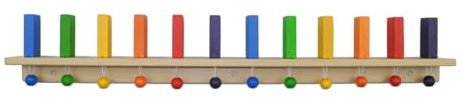 FRIDLIN® Wanddomino für Kinder mit 12 Steinen, Holzspielzeug, Lernspielzeug, Designspielzeug, Kinderzimmerdekoration