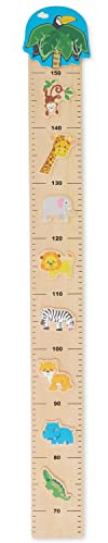 Bieco Holz Messlatte Kinder Zoo Skala 0,65-1,5m | Messlatte Kind Holz | Wand Holz Dekoration | Massband Kinder | Kinder Messlatte Holz | Holz Meter | Messlatte Mädchen & Junge | Messlatte Kind