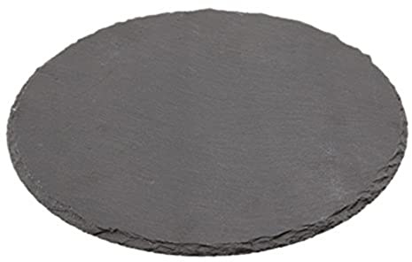 Genware NEV-SLTN-30 Natural Edge Slate Platter, Round, 30 cm