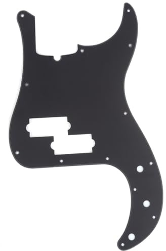 Musiclily Pro 13 Löcher P Bass Pickguard Schlagbrett für 4-Saiter American Precision Bass, 1 lagig Mattschwarz