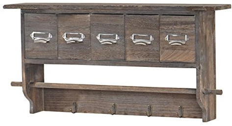 Mendler Küchenregal HWC-C49 mit 5 Schubladen 32x65x13cm - braun | Haushaltsregal, Regal, Vintage