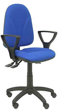 PIQUERAS Y CRESPO Algarra - Chaise de Bureau Ergonomique avec mécanisme asynchrone et réglable en Hauteur - Assise et Dossier rembourrés en Tissu Bali de Couleur Bleue. Mousse de Forme Anatomique.