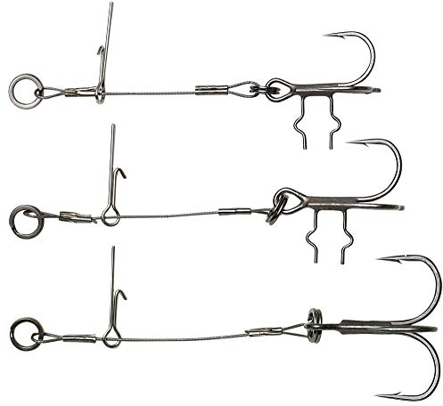Savage Gear Carbon T-Treble Spike Stingers - 2 Stinger für Gummifische, Länge/Hakengröße:11.5cm / Gr. 2/0