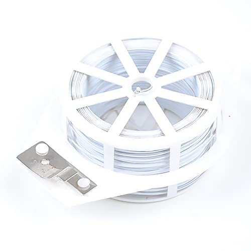 BE-TOOL - Fascette da giardino per piante, 1 pezzo, 50 mm, con taglierina per giardinaggio, casa, ufficio, multiuso (bianco)