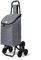 VOUNOT Carrello Spesa con 3 Ruote per Saliscale, Carrello Portaspesa Pieghevole, Borsa Impermeabile Rimovibile 32L, Grigio