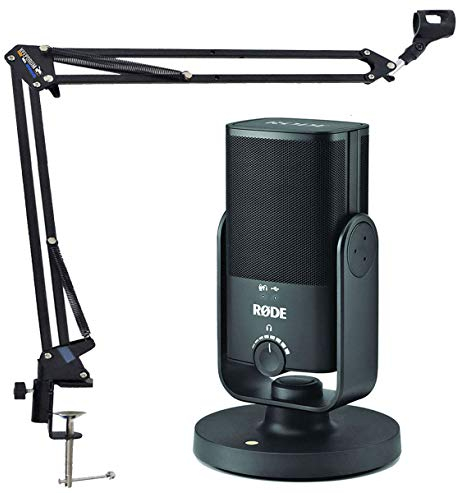 Rode NT-USB MINI USB-Studio-Kondensatormikrofon + keepdrum NB35BK Gelenkarm Halterung in Schwarz