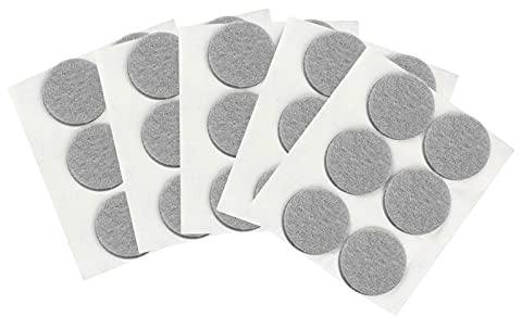Quesuc Filzgleiter Selbstklebend Set, 30 Stück Filz Pad Möbelgleiter, 3mm Dicker 50mm Durchmesser Möbel Stühle Bodenschützer, Grau