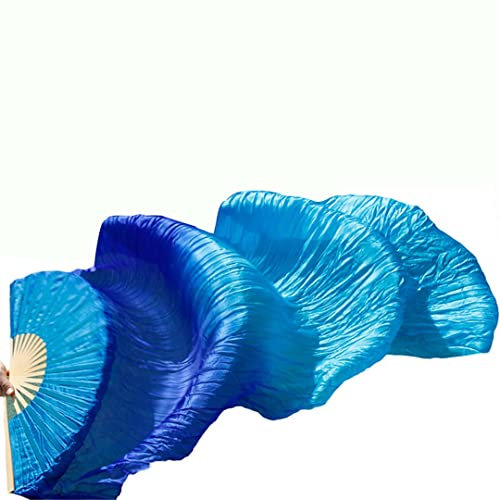 1 Paar/1 Stück Kunstseide Bauchtanz Schleier Fächer Rippen handgefertigt gefärbt Leistung lange Fächer Bauchtanz Kunstseide Fans Figur 10 1 Stück rechte Hand 150 cm