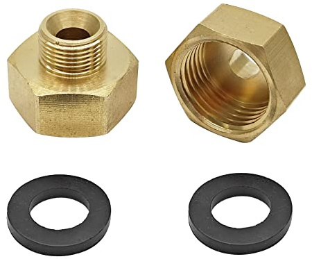 2Pcs Brass Adapters, G1/2 Female Thread to 9/16 UNC Male Thread Conversion Adapter, Compression Fittings for Kitchen Bathroom Faucet Supply Hose