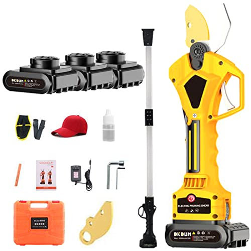 TAHALI Tijeras Podar Inalámbricas,Tijeras Podar Eléctricas Jardín Tijeras,Podar Telescópicas, Diámetro Corte 50mm con Baterías Litio Recargables,Tijeras Podar para Huerto,Battery*3