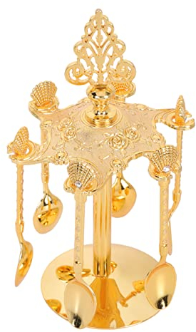 Yardenfun Zinc Alloy Spoon Stand European Style Kitchen Storage Holder for Mixing Spoons Shell Design