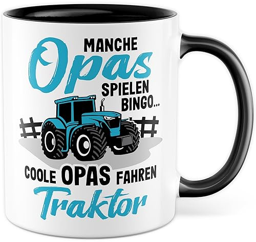 Tasse Opa Traktor Geschenk, Manche Opas spielen Bingo…coole Opas fahren Traktor Geschenkidee Großvater Kaffeetasse mit Spruch lustig Kaffee-Becher Traktor Großeltern Trecker Landwirt (Opa Traktor)