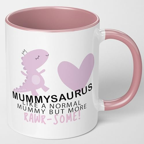 Mummysaurus Ceramic 11oz Pink Mug Gifts for Mummy