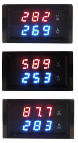 Voltímetro Digital DC 300V 300A, amperímetro, voltaje, electrodo positivo y negativo, medidor de corriente, fuente de alimentación DC 100V 600V LED (Size : DC0-300V (Red-Blue))