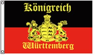 Stormflag königreich württemberg Flagge 90x150cm Flagge Königreich Württemberg mit Schrift 3x5ft Polyester 90g mit Ösen mit Doppelnadel genäht