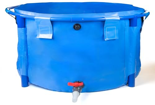 Pondlife Faltbecken für Koi und Teichfische, Ø 180cm x Höhe 60cm, 1500 Liter, faltbares Becken für innen und außen, stabile PVC-Folie, UV-beständig
