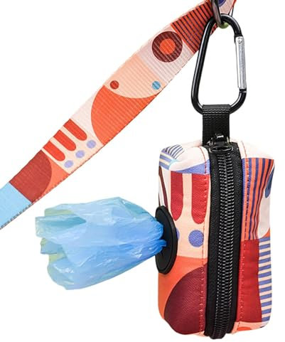 Kotbeutelhalter für Leinen, grafischer Druck, Hundekotbeutelhalter, tragbarer Hundekotbeutel, Rollen-Halter, Hundekotbeutel für Reisen, Wandern im Freien