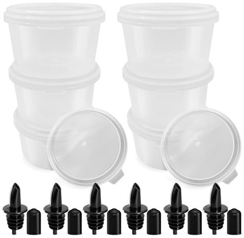 Lot de 6 moules à glace pilés pour friandises hawaïennes en forme de cône de glace pilée Couvercles supplémentaires + 6 becs verseurs de bouteille. Gobelets réutilisables sans BPA avec couvercles pour