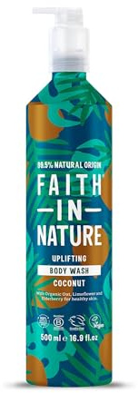 Faith In Nature - Natural Body Wash Aluminium Bottle - Vegan & Cruelty Free, No SLS or Parabens - 500ml, Coconut